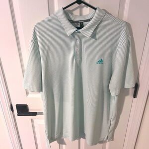 Adidas Golf Polo - XXL - White and Aqua